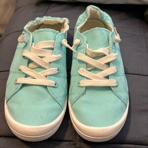 Blue canvas sneakers